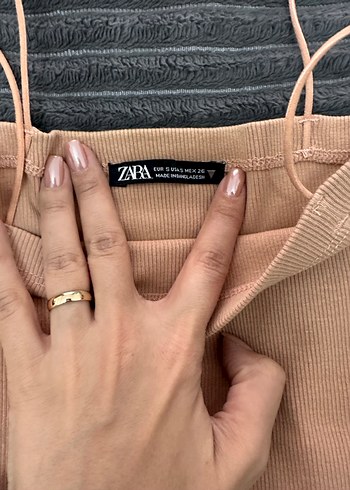 Zara Bej Pastel mini elbise - Görsel 2