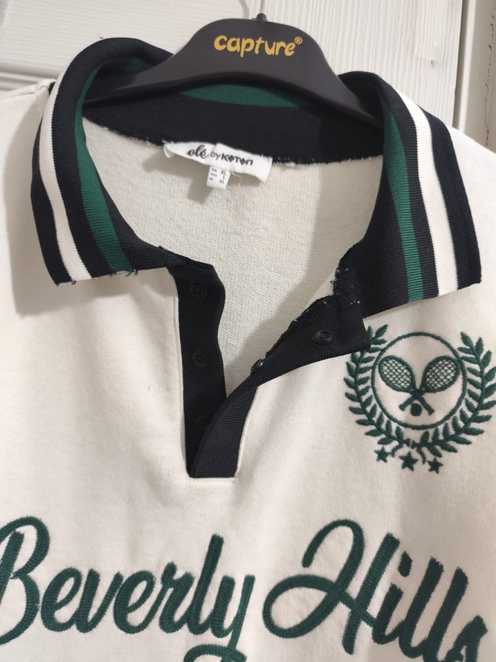 Beverly Hills Baskılı Beyaz Gri Sweatshirt - Görsel 2