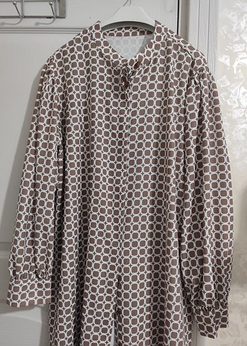 Uzun Kollu Bohem Puantiyeli Kadın Elbisesi - Görsel 2