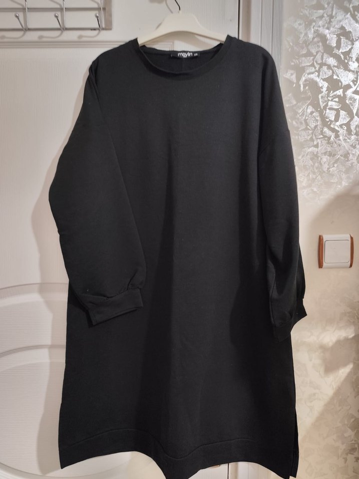 Siyah Uzun Kollu Salaş Kadın Tunik - Görsel 2