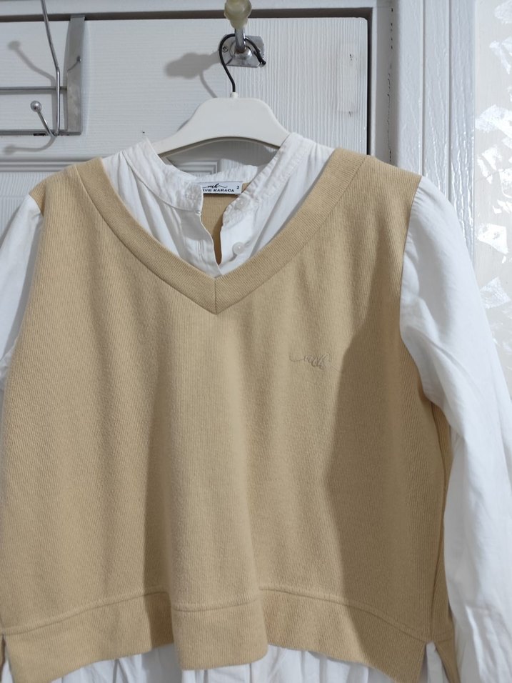 Pamuk Beyaz Midi Kadın Tunik - Görsel 2