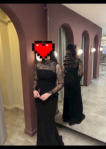 Siyah Straplez Uzun Abiye Elbise - Görsel 2