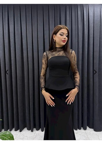 Siyah Straplez Uzun Abiye Elbise - Görsel 3