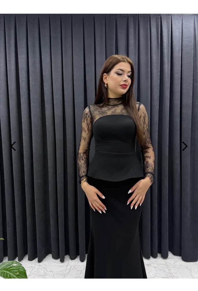 Siyah Straplez Uzun Abiye Elbise - Görsel 3