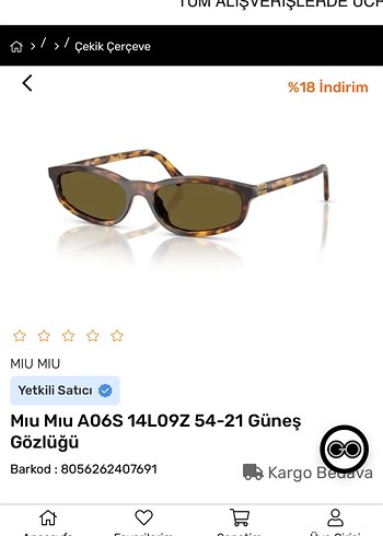 Miu Miu A06S 14L09Z 54-21 Bej Transparan Güneş Gözlüğü