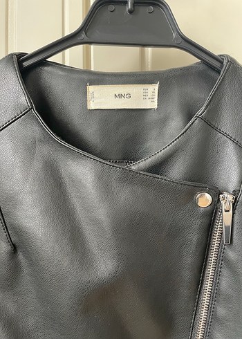 Siyah Deri Biker Ceket Fermuarlı - Görsel 4