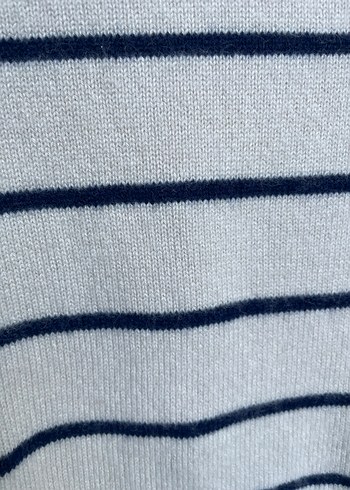 ZARA Bej Çizgili Kaşmir Kazak - Görsel 7