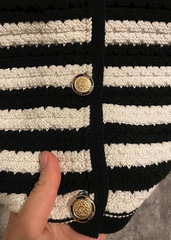 Mango Kadın Çizgili Triko Hırka - Görsel 8