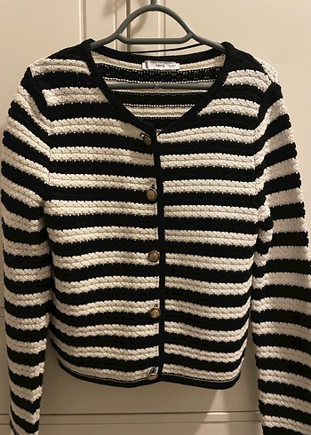 Mango Kadın Çizgili Triko Hırka - Görsel 4