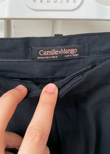 MANGO Siyah Kadın Yünlü Kumaş Pantolon - Görsel 4