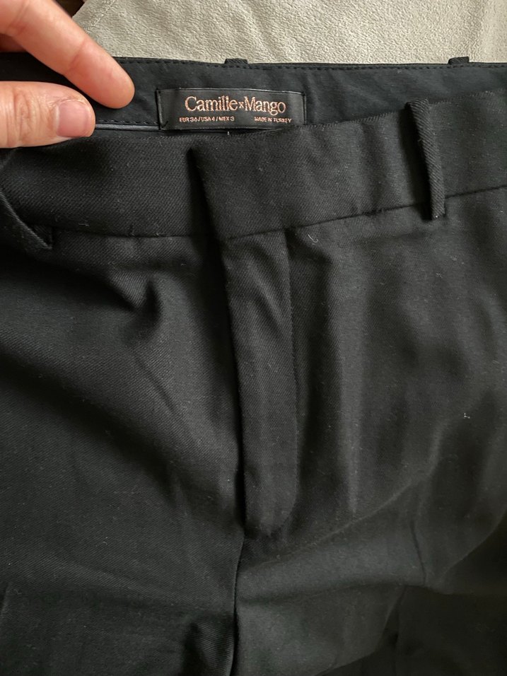 MANGO Siyah Kadın Yünlü Kumaş Pantolon - Görsel 2