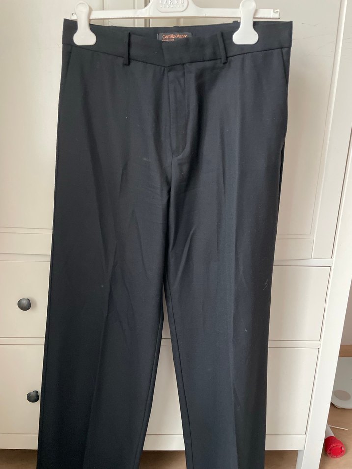 MANGO Siyah Kadın Yünlü Kumaş Pantolon - Görsel 3