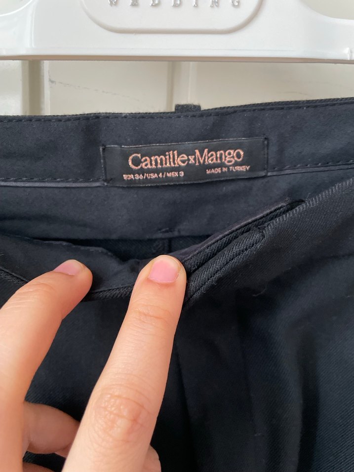 MANGO Siyah Kadın Yünlü Kumaş Pantolon - Görsel 4