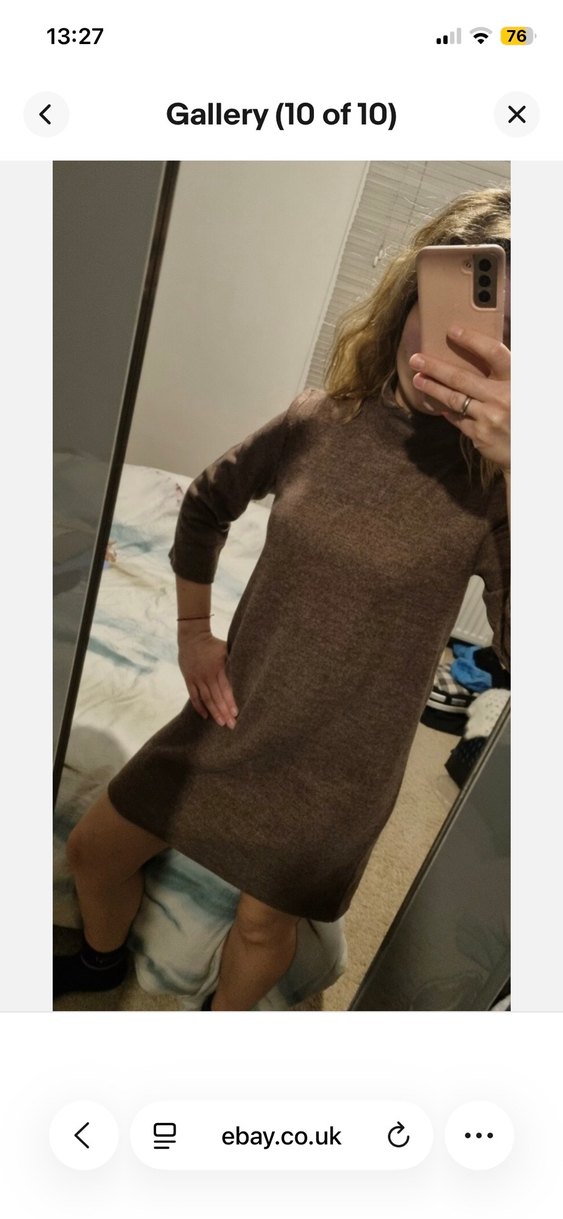 ZARA PAMUKLU TRİKO ELBİSE - Görsel 4