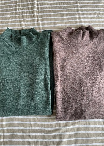 ZARA PAMUKLU TRİKO ELBİSE YEŞİL - Görsel 5