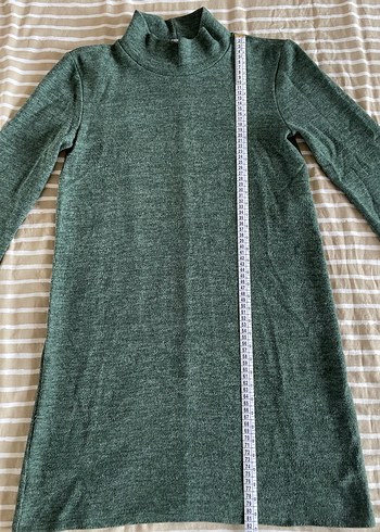 ZARA PAMUKLU TRİKO ELBİSE YEŞİL - Görsel 3