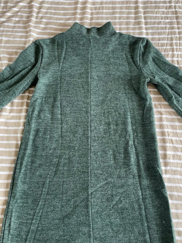 ZARA PAMUKLU TRİKO ELBİSE YEŞİL - Görsel 2