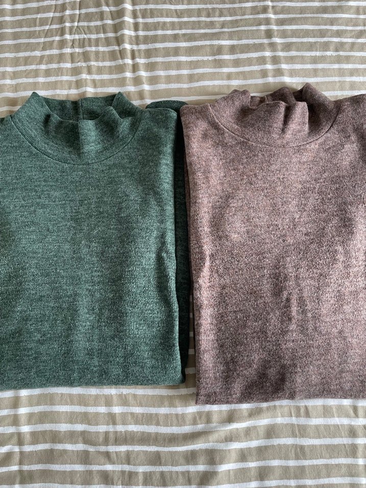 ZARA PAMUKLU TRİKO ELBİSE YEŞİL - Görsel 5