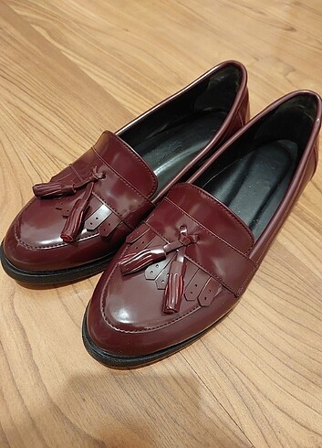 37 Beden bordo Renk Vişne Çürüğü Loafer