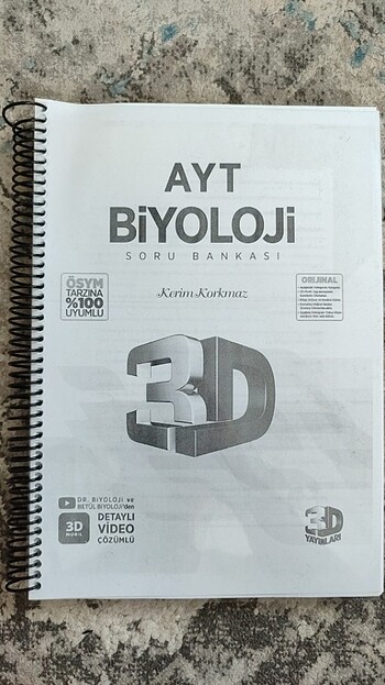 3D AYT BİYOLOJİ SORU BANKASI