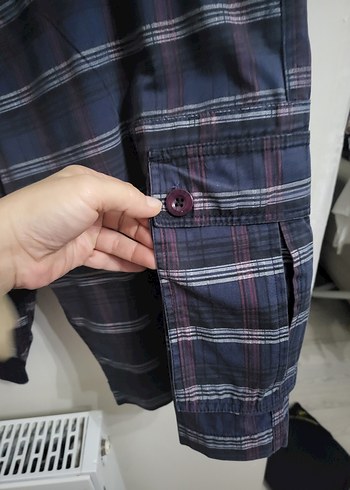 erkek kargo cepli ekose bermuda xxl - Görsel 4