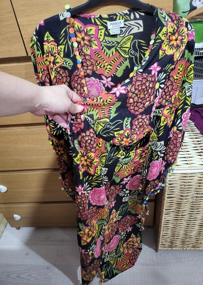 yazlık kimono / kaftan / pareo - Görsel 5