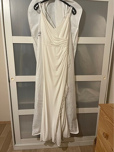 36 Beden beyaz Renk Oleg Cassini Nikah Elbisesi/ After Elbise