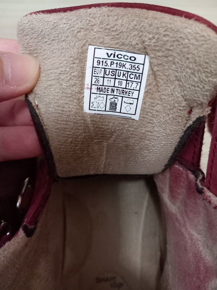 Vicco Bordo Süet Kız Bebek Bot - Görsel 3