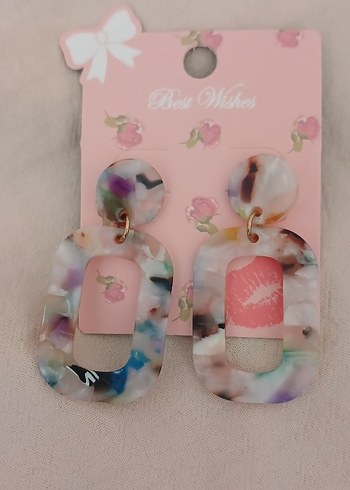 Diğer Bohem Mini Renkli Tie-Dye Küpe