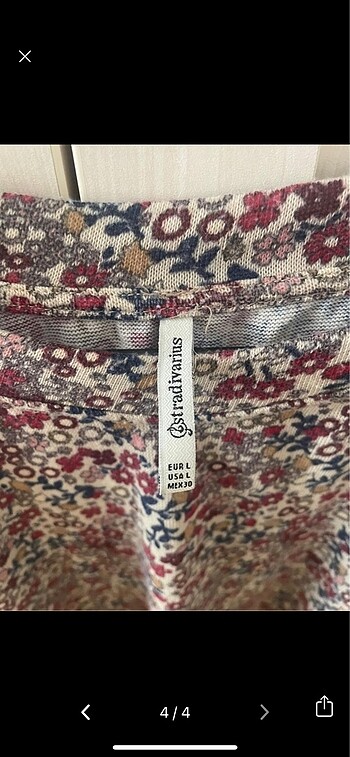 l Beden çeşitli Renk Stradivarious uzun kollu çiçekli vintage bluz