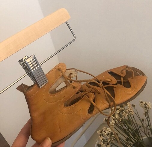 38 Beden sarı Renk Vintage sandalet