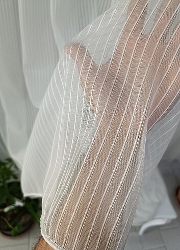 Beden beyaz Renk Brillant Hazır Tül Perde