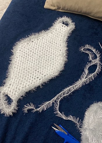 Gri-Beyaz El Örgüsü Banyo Süngeri - Görsel 2