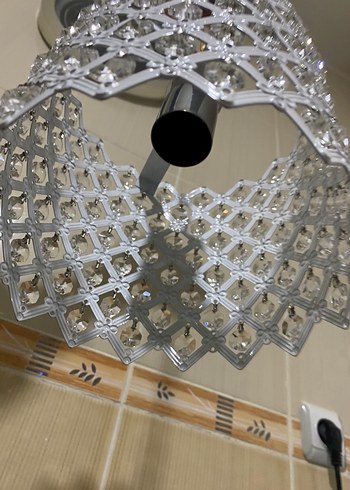 Beyaz Kristal Detaylı Sarkıt Avize - Görsel 4