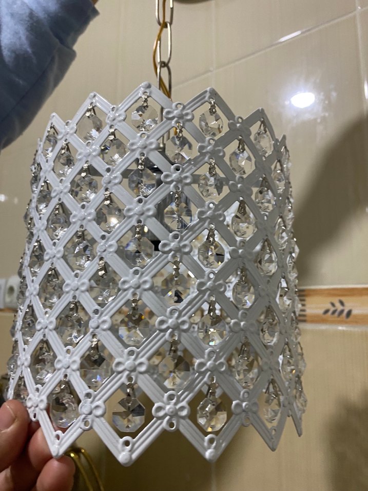 Beyaz Kristal Detaylı Sarkıt Avize - Görsel 3