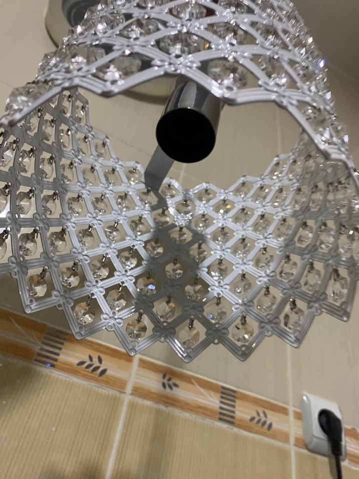 Beyaz Kristal Detaylı Sarkıt Avize - Görsel 4