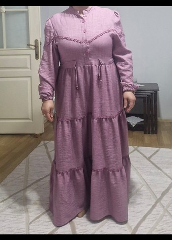 Diger Uzun Mor Bohem Elbise