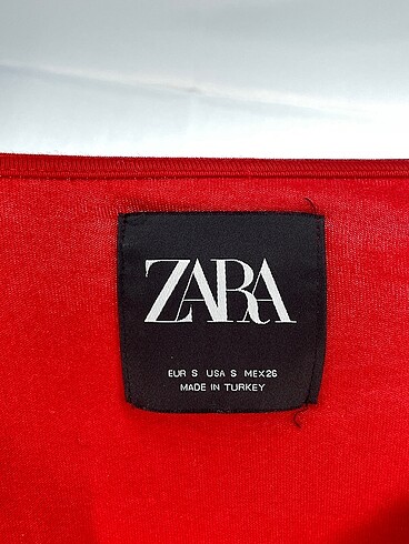 s Beden kırmızı Renk Zara Kısa Elbise %70 İndirimli.