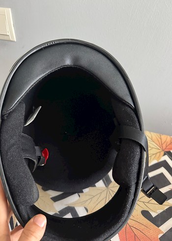 Sarı Baskılı Kask, Tokalı, Biker Stil - Görsel 6