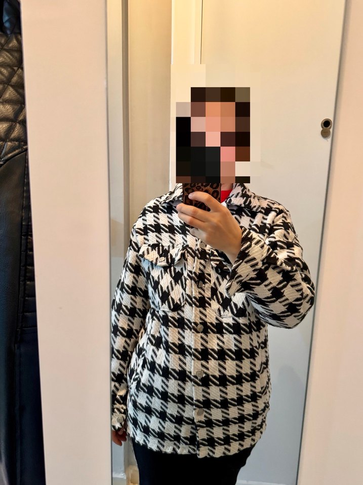 Kadın Siyah Beyaz Kareli Gömlek - Görsel 2