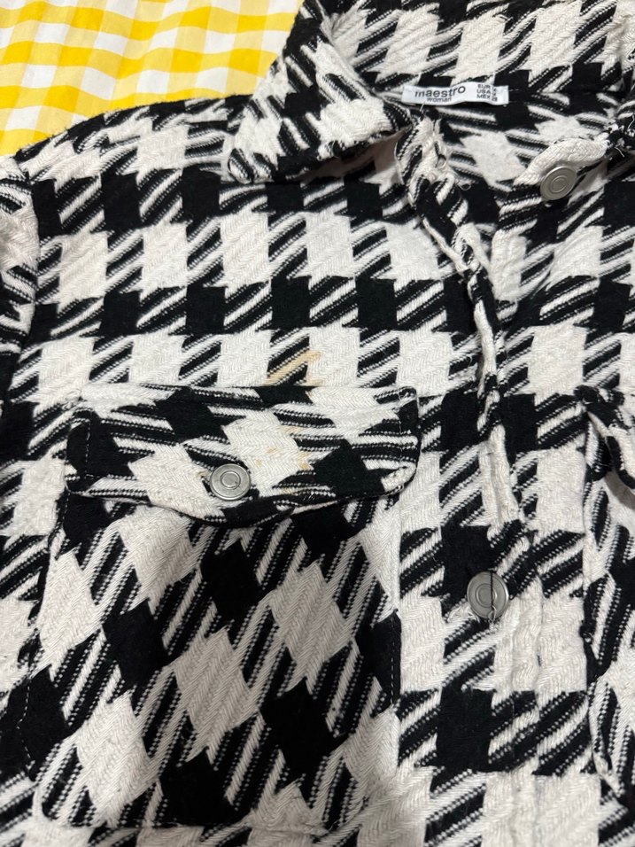 Kadın Siyah Beyaz Kareli Gömlek - Görsel 4