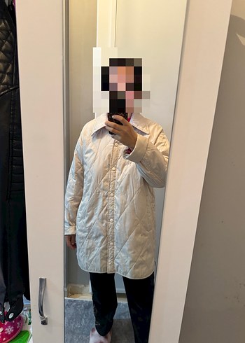 Düğmeli bej Midi Kadın Ceket - Görsel 2