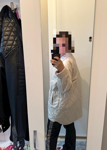 Düğmeli bej Midi Kadın Ceket - Görsel 3