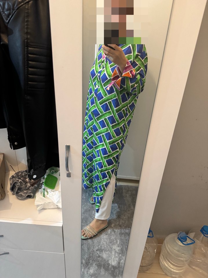 Renkli Bohem Uzun Salaş Elbise - Görsel 2