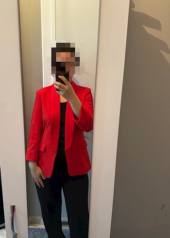 Kırmızı Kadın Ofis Blazer Ceket - Görsel 3