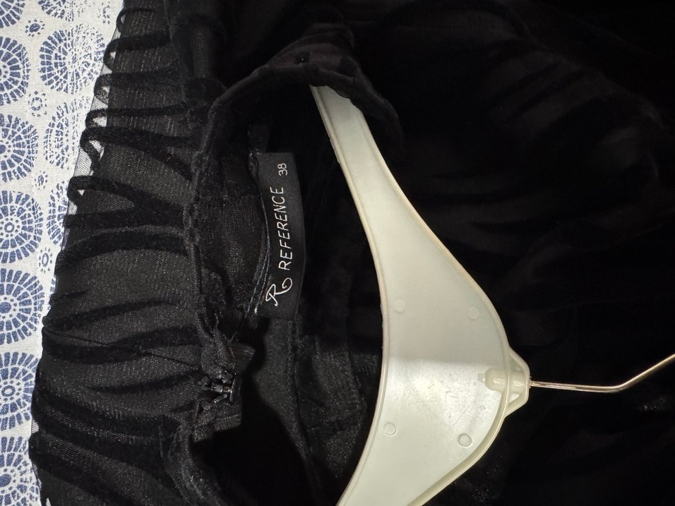 Zebra Desenli Uzun Kollu Siyah Elbise - Görsel 5