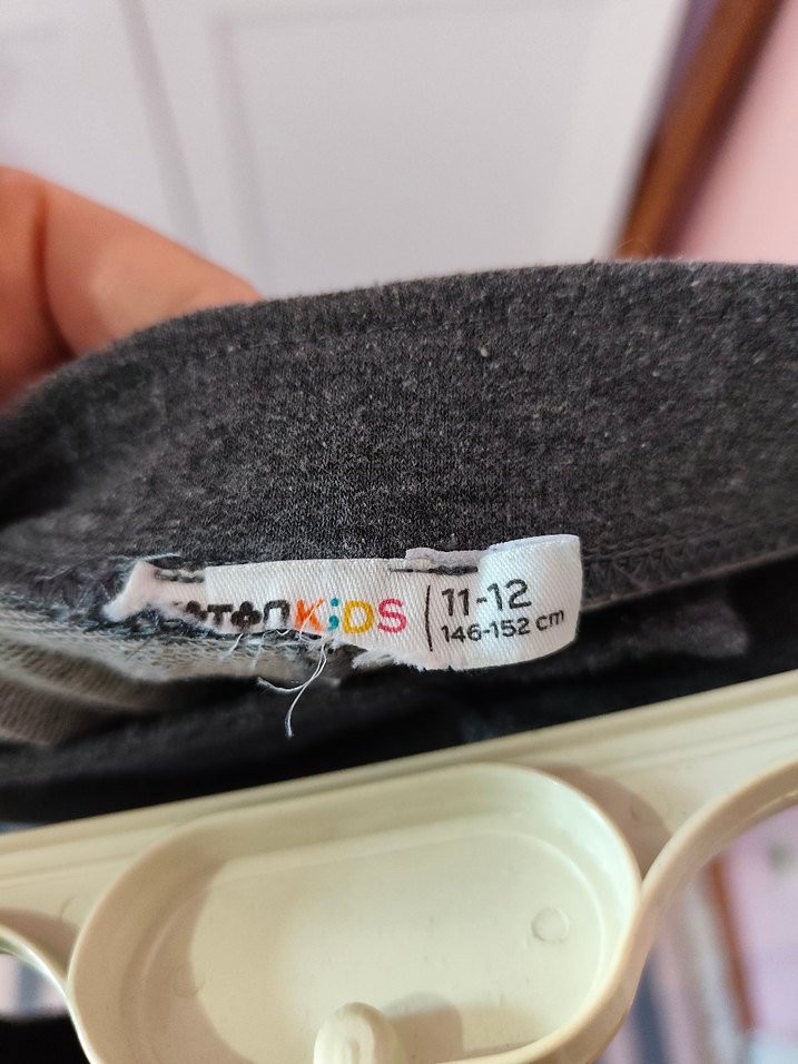 Nakışlı Gri Kız Taytı - Görsel 4