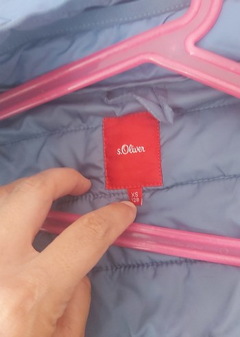 8 Yaş Beden mavi Renk Düğmeli Mavi Kız Çocuk Mont