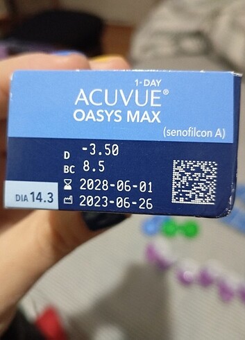 Numaralı kontak lens miyop (22 adet -3.50 )ve (6 adet -3.75) sk