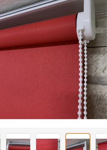 Kırmızı Modern Düz Stor Perde - Görsel 2